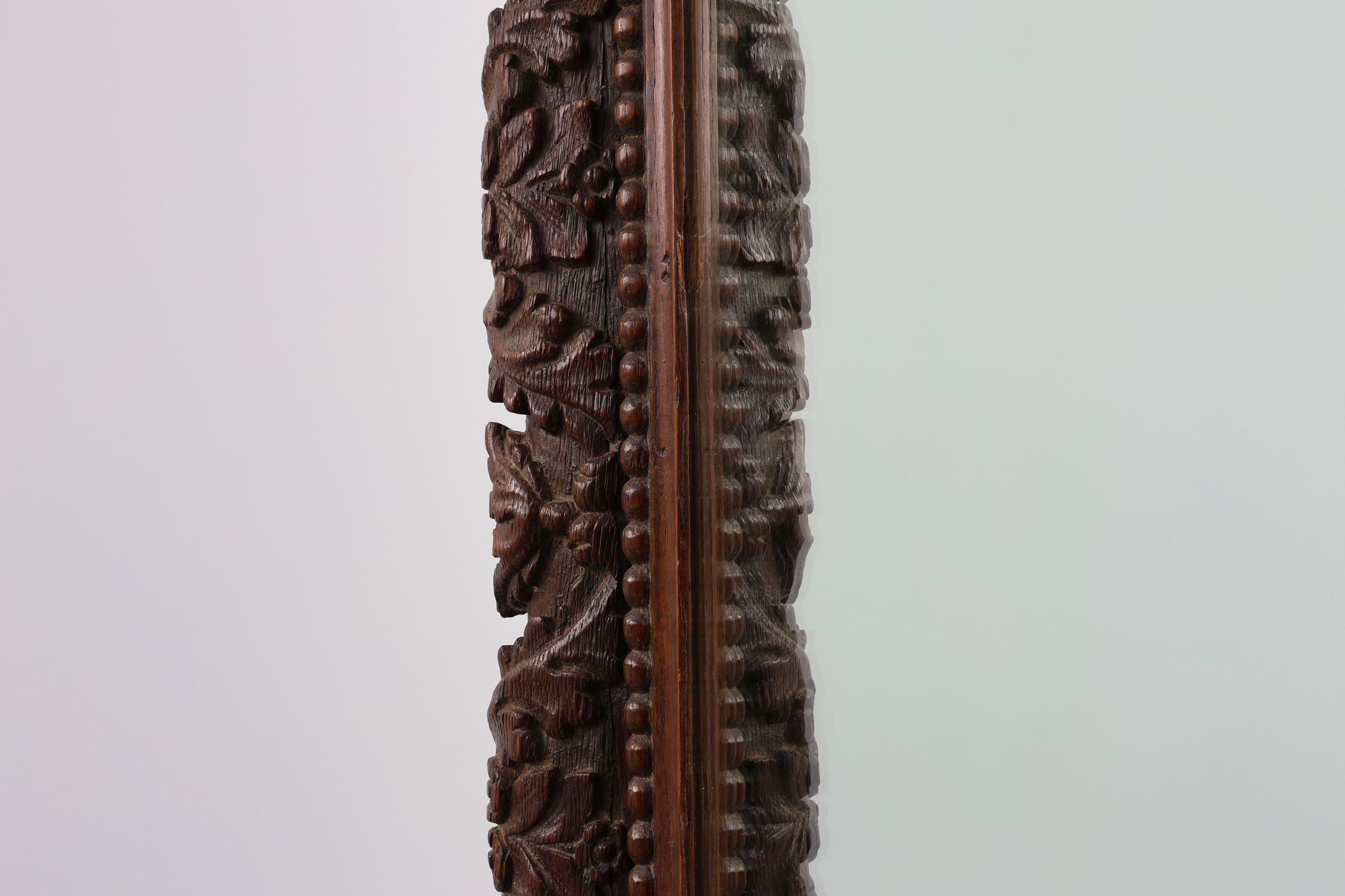 Large Antique French Carved Oak Mirror, Late 19th Century thumbnail